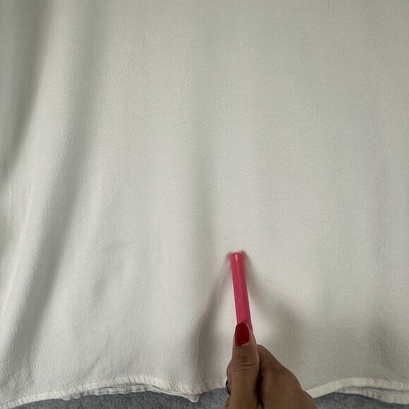 Massimo Dutti Top Medium White Womens Blend Long Sleeve V-neck Casual‎ Pintuck - Picture 3 of 12